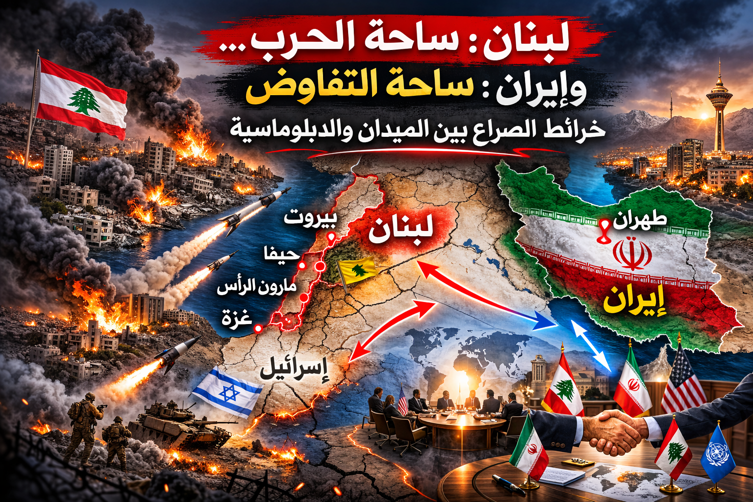 لبنان ساحة المواجهة… وإيران ملف التفاوض: خرائط الصراع بين الميدان والدبلوماسية