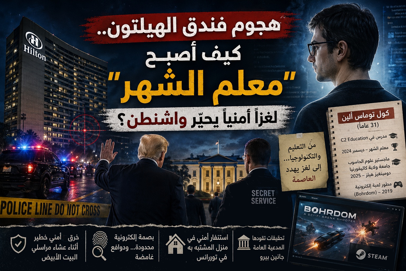 هجوم فندق الهيلتون.. كيف أصبح “معلم الشهر” لغزاً أمنياً يحيّر واشنطن؟