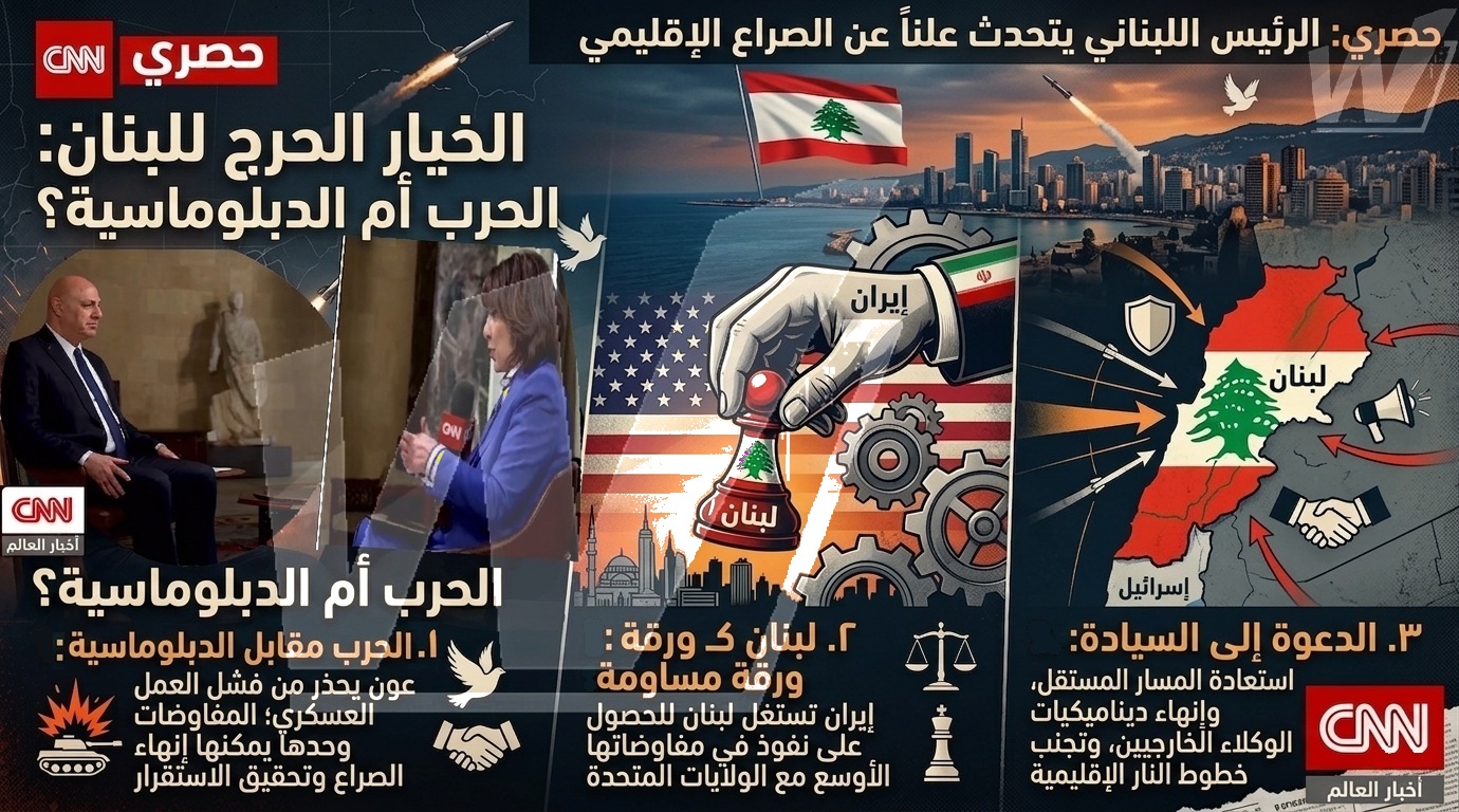 في مقابلة حصرية مع كريستيان أمانبور عبر CNN.. الرئيس اللبناني يكسر الصمت ويفجر قنابل سياسية حول الصراع الإقليمي